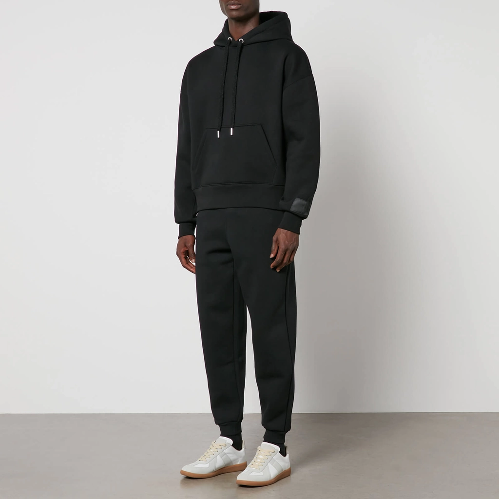AMI Paris Tonal Logo Cotton-Jersey Hoodie - S